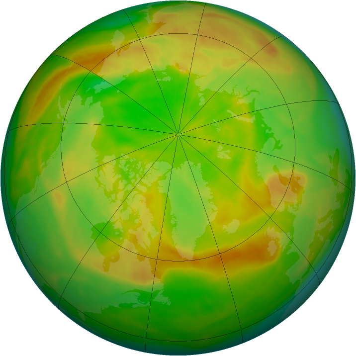 Arctic ozone map for 31 May 2015